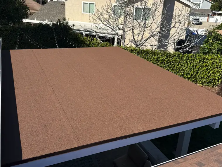 Finished flat roof over a patio
